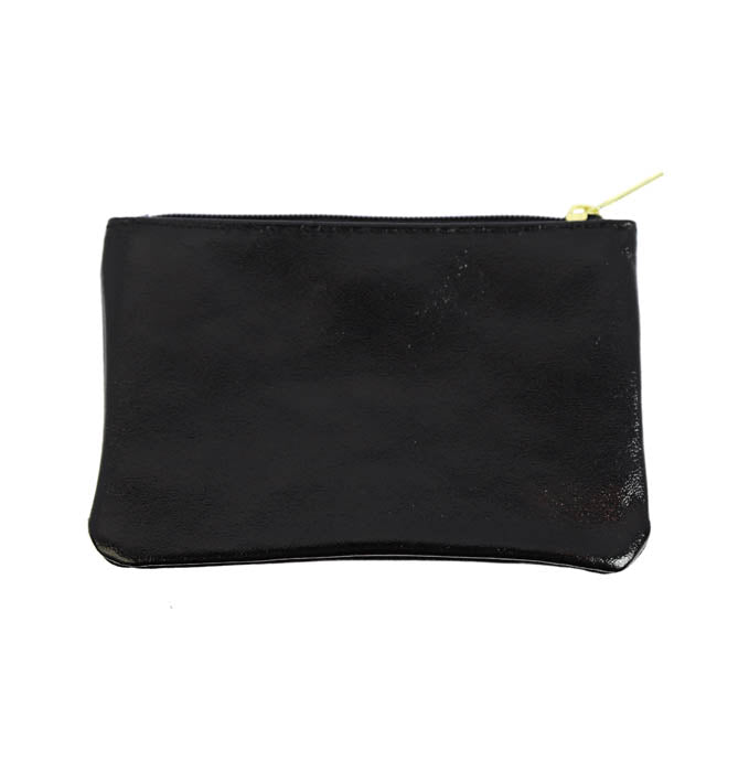 Pochette noir zippée en cuir - Taille S