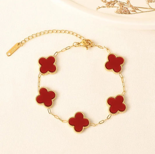 Bracelet fleurs rouges - Maya