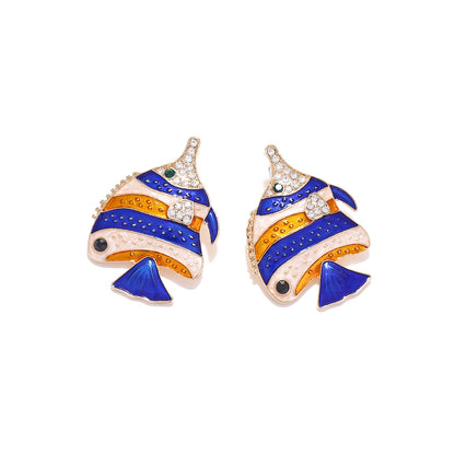 Boucles d'oreilles poissons bleus